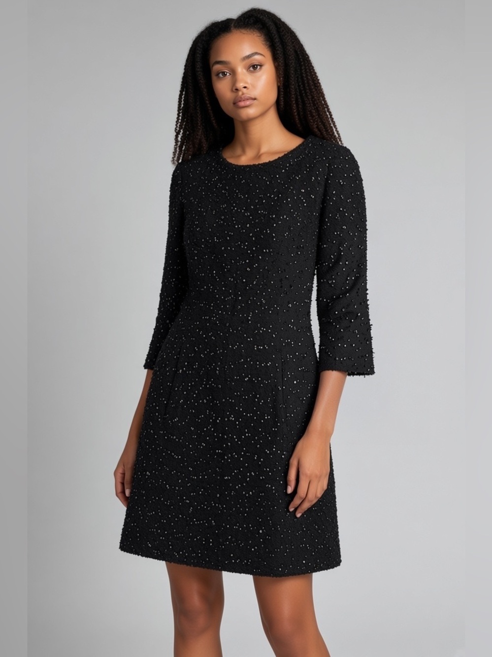 Black Sparkle Shift Dress